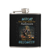 Hexe war zu Halloween fertig Flachmann (Vorderseite)