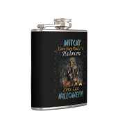 Hexe war zu Halloween fertig Flachmann (Rechts)