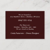 Hexe wartete durch die visitenkarte (Rückseite)