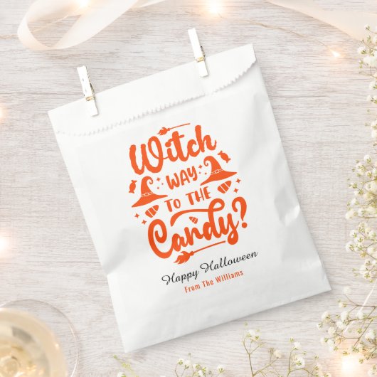 Hexe, warum die Candy bearbeitbaren Farbe Hallowee Geschenktütchen (Ausgeschnitten)
