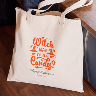 Hexe, warum die Candy bearbeitbaren Farbe Hallowee Tragetasche