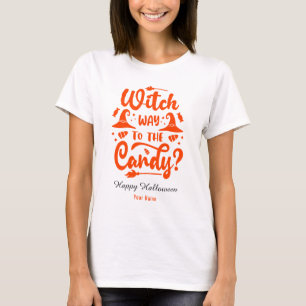 Hexe, warum zum Süßigkeiten editierbare Farbe Hall T-Shirt
