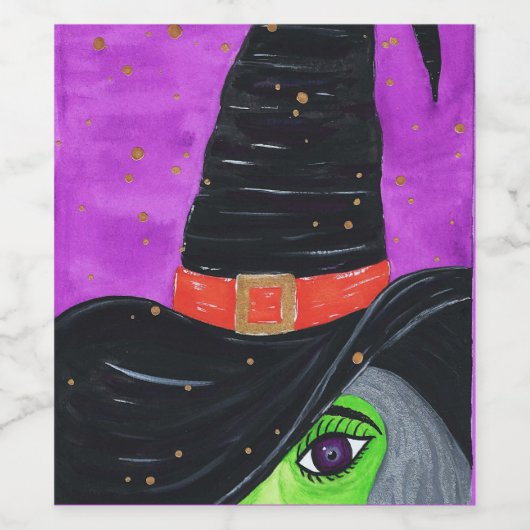 Hexe Weg zu Halloween Weinetikett (Einzelnes Label)