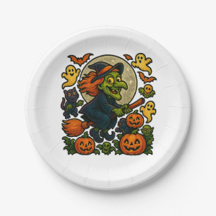 Hexe Weg zum Pumpkin Patch? Halloween Pappteller