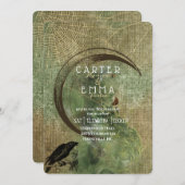 Hexe Wicca Zauber und Webs Einladung Hochzeitsfeie (Vorne/Hinten)