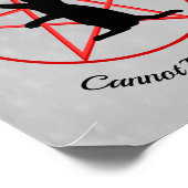 Hexe Wiccan Symbole Schwarze Katze Pentagramm Grau Poster (Ecke)