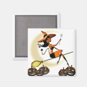 Hexe, wie immer du gehst! Magnet (Vorderseite/Rückseite)