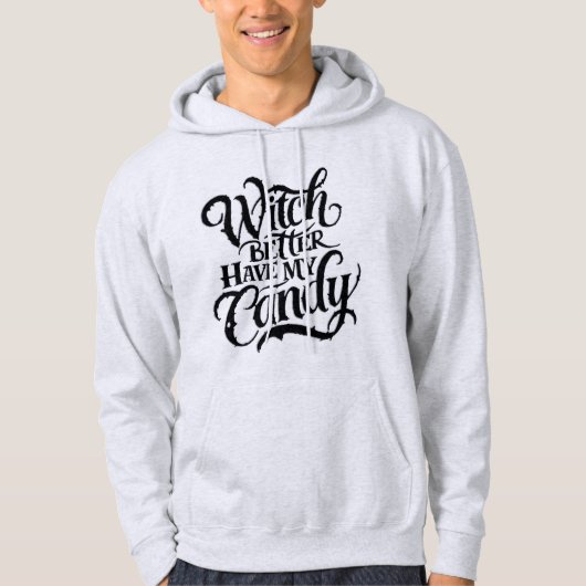 Hexe Will Candy: Ein humorvolles Halloween-Design Hoodie (Vorderseite)