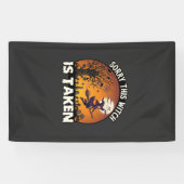 Hexe wird Besen Baum Friedhof Halloween_1 Banner (Horizontal)