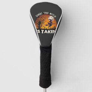 Hexe wird Besen Baum Friedhof Halloween_1 Golf Headcover