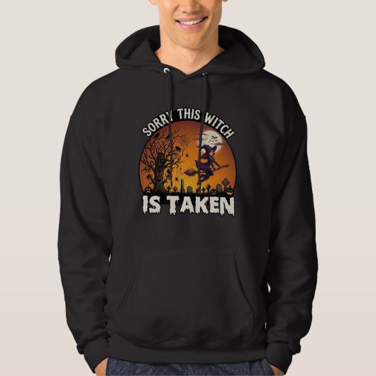 Hexe wird Besen Baum Friedhof Halloween_1 Hoodie (Vorderseite)