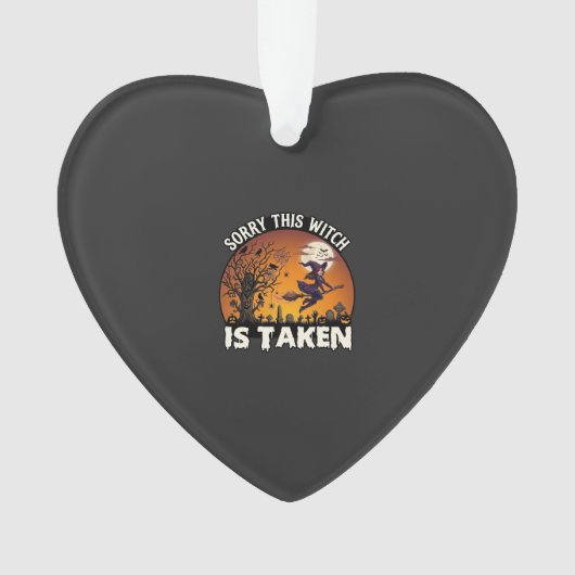Hexe wird Besen Baum Friedhof Halloween_1 Ornament (Vorderseite)