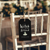 Hexe wird Hitched Black Halloween Bridal Geschenkanhänger