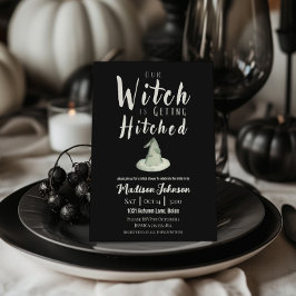 Hexe wird Hitched Fall Brautparty Schwarz Einladung