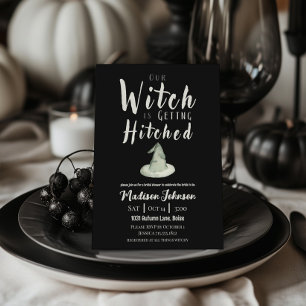 Hexe wird Hitched Fall Brautparty Schwarz Einladung