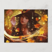 Hexe Woman Halloween Postkarte (Vorderseite)