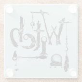 Hexe Woodsy Old World Illustrative Stone Untersetz Glasuntersetzer (Rückseite)