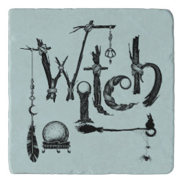 Hexe Woodsy Old World Illustrative Stone Untersetz Töpfeuntersetzer