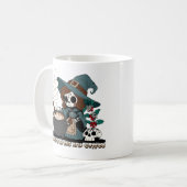 Hexe Zauber und Kaffee aufbrechen Kaffeetasse (Vorderseite Links)