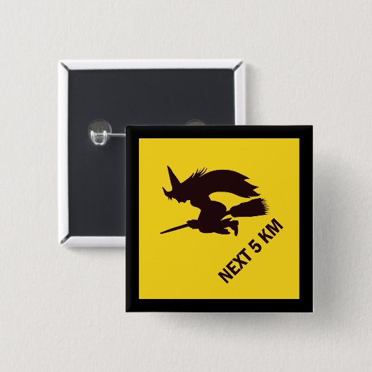 Hexe-Zonen-Zeichen - metrisch Button (Vorne & Hinten)