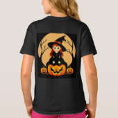 Hexe zu Halloween Einstellung mit Kürpen T-Shirt (Rückseite)