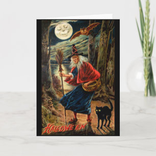 Hexe zu Halloween Night Karte