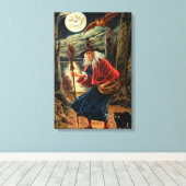 Hexe zu Halloween Night Leinwanddruck (Insitu (Holzboden))