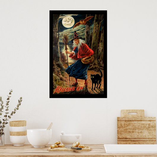 Hexe zu Halloween Night Poster (Küche)
