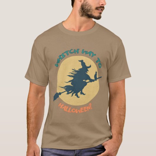 Hexe zu Halloween-Retro T-Shirt (Vorderseite)