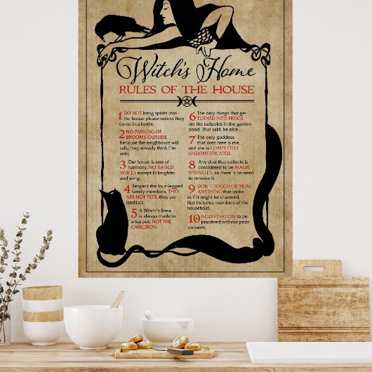 Hexe-Zuhause Poster (Küche)