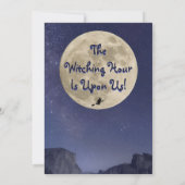 Hexe zum Party?-Vollmond-Halloween-Party Einladung (Rückseite)