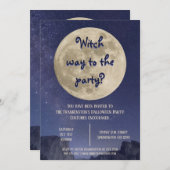 Hexe zum Party?-Vollmond-Halloween-Party Einladung (Vorne/Hinten)
