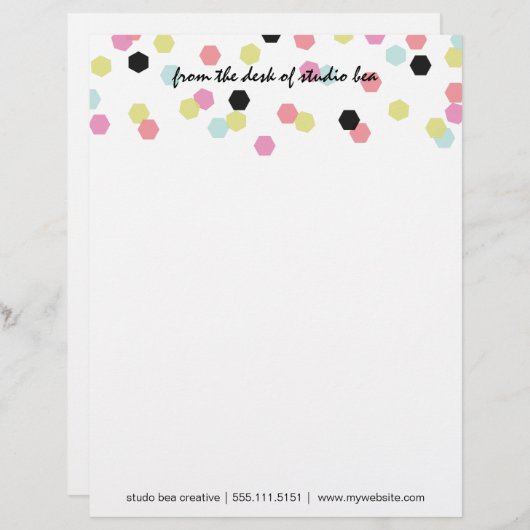 Hexeconfetti-Briefkopf Briefbogen (Vorne/Hinten)