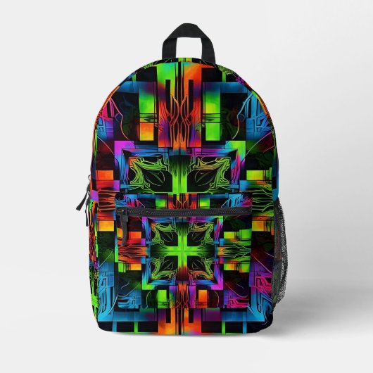 "Hexegrid" Bedruckter Rucksack (Vorderseite)