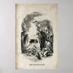 Hexen Alte Halloween Hexe Cauldron Inkantation Poster