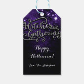 Hexen Ansammlung Lila & Black Damask Gefallen Geschenkanhänger (Vorderseite)