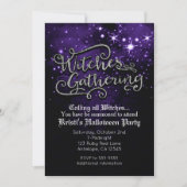 Hexen Ansammlung Lila & schwarz Damaskus Einladung (Vorderseite)