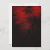 Hexen Ansammlung Red & Black Damask Einladung (Rückseite)