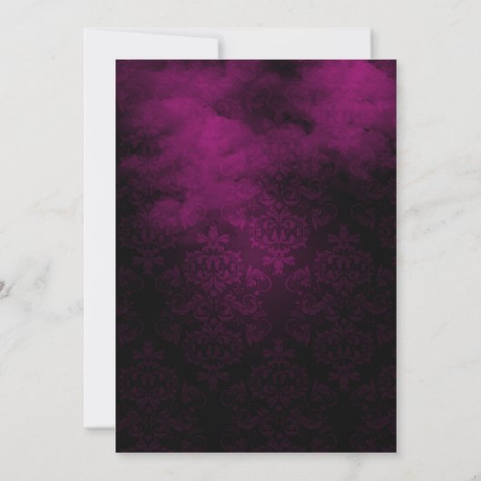 Hexen Ansammlung Rosa und schwarze Damaske Einladu Einladung (Rückseite)