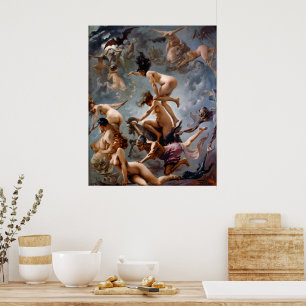 Hexen auf dem Weg zu ihrem Sabbat Falero Poster