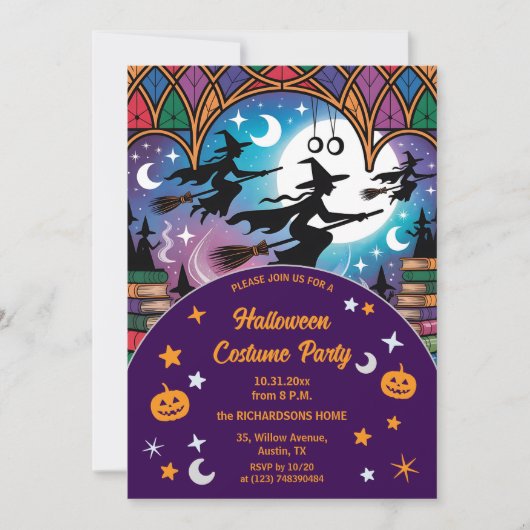Hexen auf einem Mission Halloween Costume Party Einladung (Vorderseite)