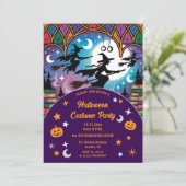 Hexen auf einem Mission Halloween Costume Party Einladung (Stehend Vorderseite)