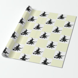 Hexen auf gelb-weiß karierter Verpackungspapier Geschenkpapier