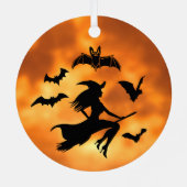 Hexen Bats Moon Ornament Aus Metall (Rückseite)