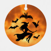 Hexen Bats Moon Ornament Aus Metall (Vorderseite)