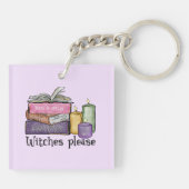 Hexen bitte | Für Buchübersetzungen | Bibliothekar Schlüsselanhänger (Rückseite)