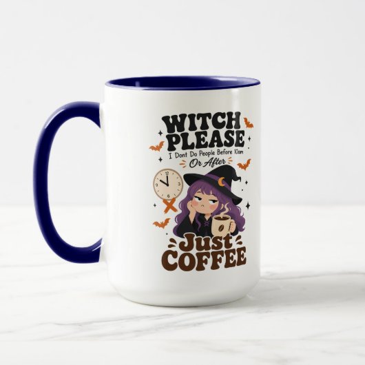 Hexen, bitte Navy große Tasse Halloween-Geschenk (Links)
