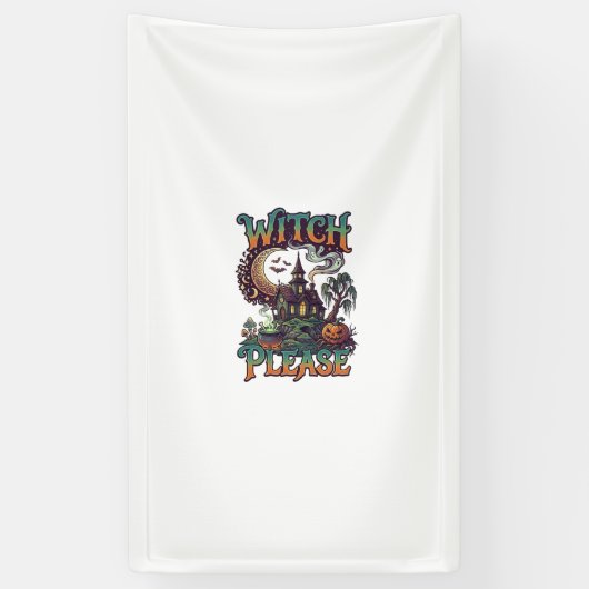 Hexen Bitte Spukhaus Halbmondkessel  Banner (Vertikal)