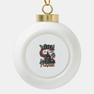 Hexen Bitte Spukhaus Halbmondkessel  Keramik Kugel-Ornament