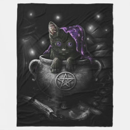 Hexen Black Kitten Fleecedecke
